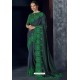 Carbon Latest Designer Embroidered Party Wear Silk Sari