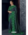 Carbon Latest Designer Embroidered Party Wear Silk Sari