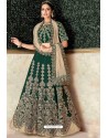 Dark Green Heavy Embroidered Designer Wedding Lehenga Choli