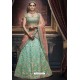 Aqua Mint Heavy Embroidered Designer Wedding Lehenga Choli
