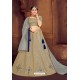 Taupe Heavy Embroidered Designer Party Wear Lehenga