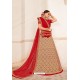 Taupe Heavy Embroidered Designer Party Wear Lehenga