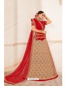 Taupe Heavy Embroidered Designer Party Wear Lehenga