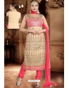 Cream Designer Party Wear Readymade Churidar Salwar Suit