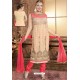 Cream Designer Party Wear Readymade Churidar Salwar Suit