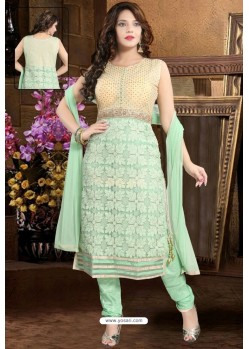 Sea Green Designer Party Wear Readymade Churidar Salwar Suit