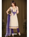 Off White Designer Readymade Churidar Salwar Suit