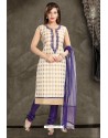 Off White Designer Readymade Churidar Salwar Suit