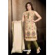 Cream Designer Readymade Churidar Salwar Suit