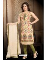 Cream Designer Readymade Churidar Salwar Suit