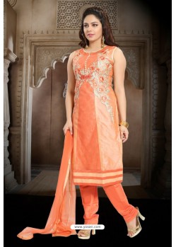 Orange Designer Readymade Churidar Salwar Suit