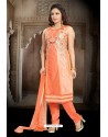 Orange Designer Readymade Churidar Salwar Suit