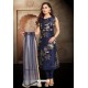 Navy Blue Designer Readymade Churidar Salwar Suit