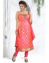 Peach Designer Readymade Churidar Salwar Suit