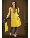 Yellow Designer Readymade Churidar Salwar Suit
