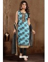 Sky Blue Designer Readymade Churidar Salwar Suit