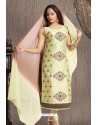 Olive Green Designer Readymade Churidar Salwar Suit