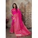 Rani Party Wear Designer Embroidered Banarasi Silk Weaving Sari