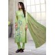 Green Designer French Crepe Straight Salwar Suit