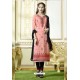 Pink Designer Embroidered Cotton Straight Salwar Suit