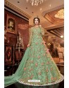 Sea Green Latest Heavy Embroidered Designer Wedding Anarkali Suit