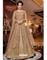 Gold Latest Heavy Embroidered Designer Wedding Anarkali Suit