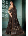 Coffee Party Wear Designer Embroidered Vivhitra Silk Sari