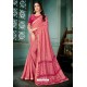 Light Pink Party Wear Designer Embroidered Vivhitra Silk Sari