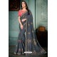 Pigeon Party Wear Designer Embroidered Vivhitra Silk Sari