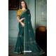 Teal Party Wear Designer Embroidered Vivhitra Silk Sari
