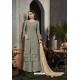 Grayish Green Designer Heavy Faux Georgette Pakistani Suit