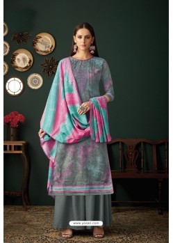 Grey Designer Casual Wear Pashmina Palazzo Salwar Suit