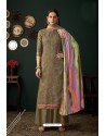 Taupe Designer Casual Wear Pashmina Palazzo Salwar Suit