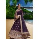 Purple Latest Heavy Faux Georgette Embroidered Designer Wedding Anarkali Suit