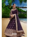 Purple Latest Heavy Faux Georgette Embroidered Designer Wedding Anarkali Suit