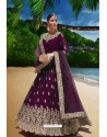 Deep Wine Latest Heavy Faux Georgette Embroidered Designer Wedding Anarkali Suit