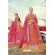 Multi Colour Heavy Embroidered Designer Banarasi Silk Jacquard Party Wear Lehenga