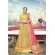 Lemon Heavy Embroidered Designer Banarasi Silk Jacquard Party Wear Lehenga