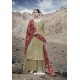 Olive Green Designer Party Wear Georgette Sharara Suit