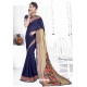 Navy Blue Casual Wear Designer American Chiffon Sari
