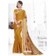 Mustard Casual Wear Designer American Chiffon Sari