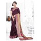 Deep Wine Casual Wear Designer American Chiffon Sari