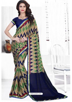 Taupe Casual Wear Designer American Chiffon Sari