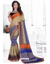 Multi Colour Casual Wear Designer American Chiffon Sari