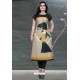 Beige Designer Printed Casual Wear Heavy American Crepe Kurti