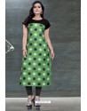 Green Designer Printed Casual Wear Heavy American Crepe Kurti