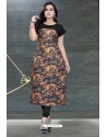 Multi Colour Designer Printed Casual Wear Heavy American Crepe Kurti