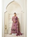 Old Rose Designer Party Wear Satin Georgette Palazzo Salwar Suit