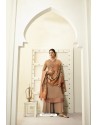 Rust Designer Party Wear Satin Georgette Palazzo Salwar Suit