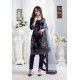 Navy Blue Designer Premium 9000 Velvet Straight Salwar Suit